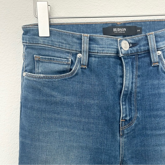 Hudson Jeans Barbara Straight Leg Denim Pants Ankle High Waist Blue Size 26 - Picture 4 of 16
